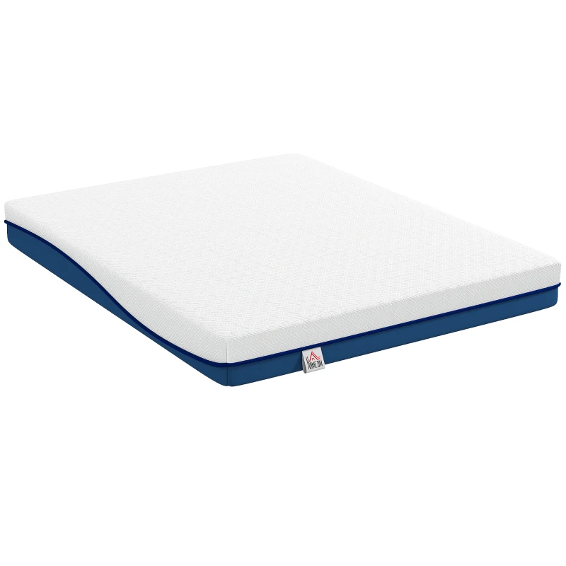 HOMCOM Matelas 160x200cm, matelas 2 personnes, mousse à mémoire de forme au thé vert, housse amovible lavable, fermeté moyenne
