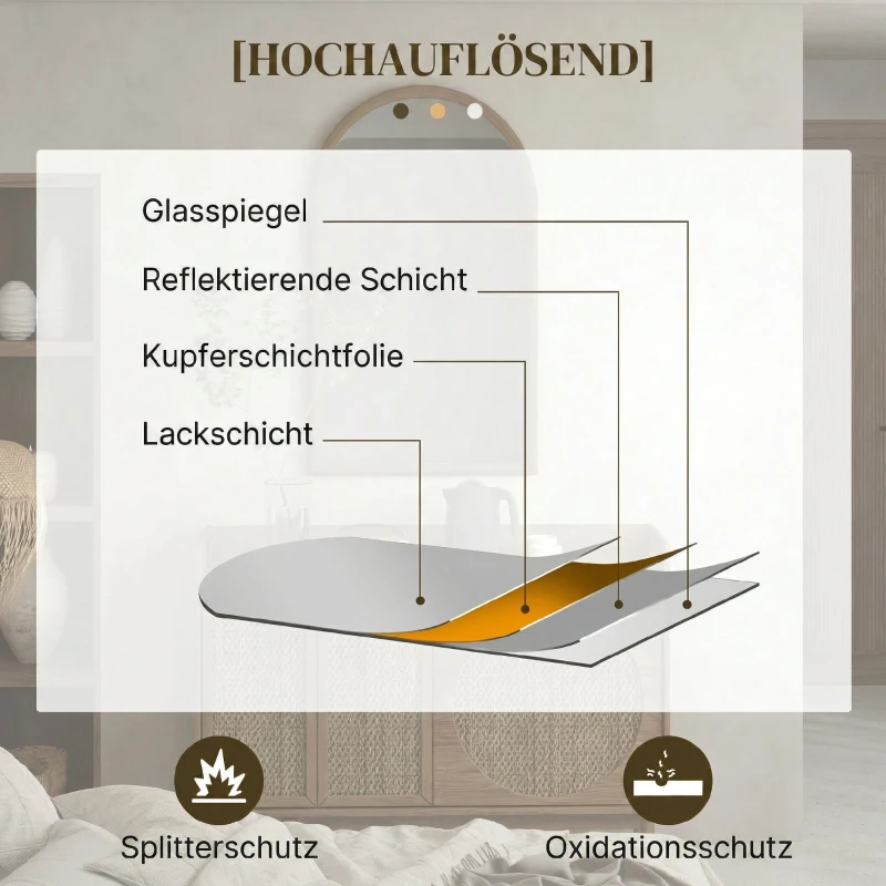 HOMCOM Espelho de Parede 65x110 cm com Moldura de Madeira em Forma de Janela Espelho Decorativo para Sala Quarto Castanho Escuro
