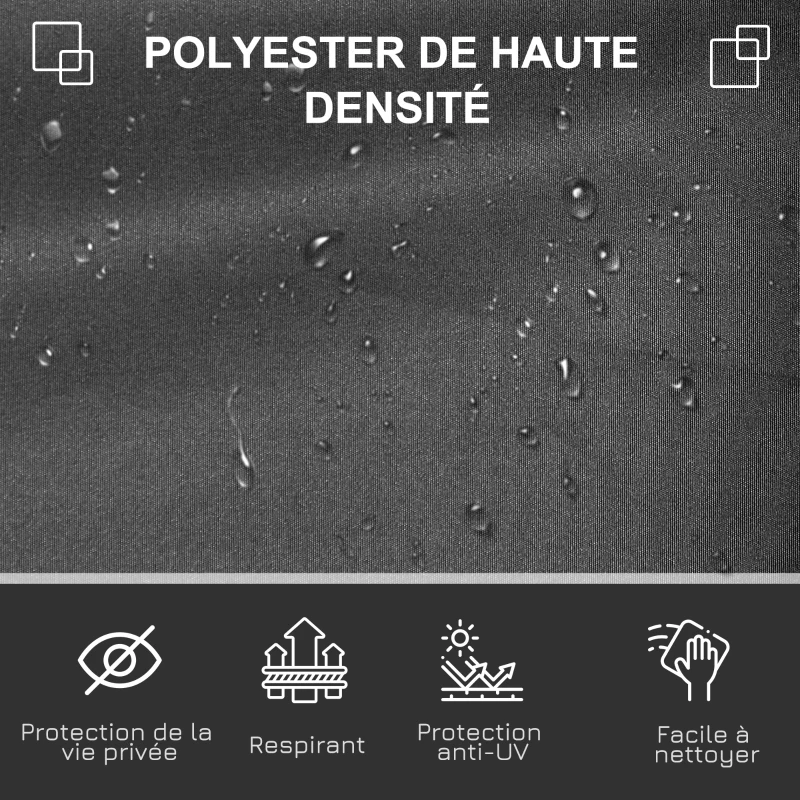 Outsunny Store latéral brise-vue paravent rétractable 3 x 1,8 m métal polyester imperméable anti-UV haute densité 180 g/m² gris