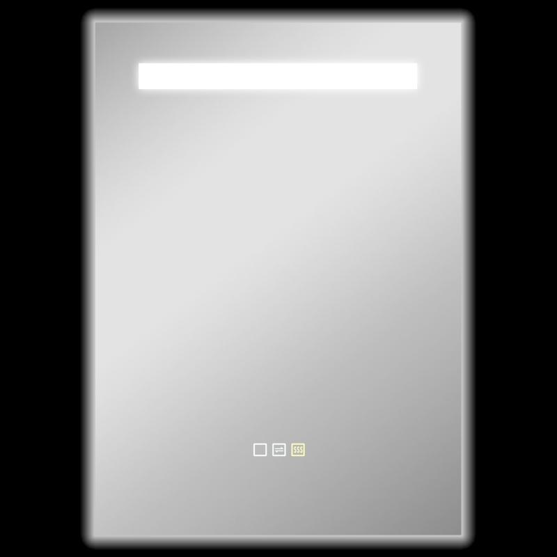 HOMCOM Espelho de Casa de Banho com Luz LED 70x50 cm 3 Cores de Luz Função Antiembaciamento Função de Memória IP44 Prata