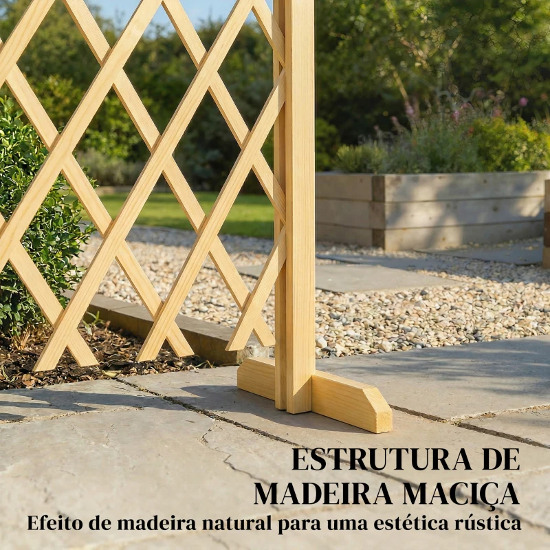 Outsunny Conjunto de 2 Painéis de Vedações de Jardim Exterior Extensíveis de Madeira para Decoração de Terraço 180x30x103 cm Madeira