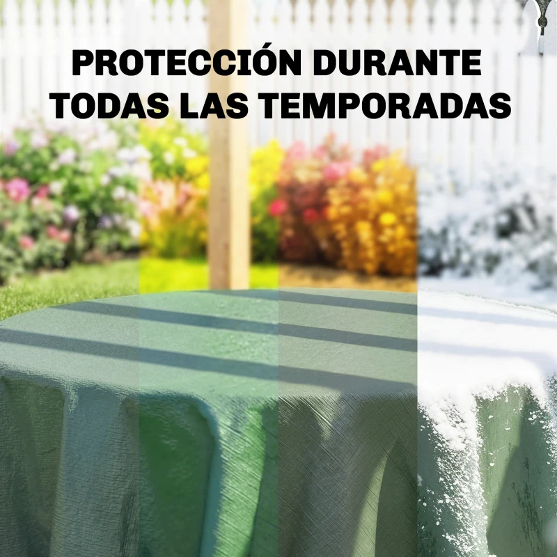 Outsunny Lona Impermeable Exterior 4x6 m Toldo PE 90 g/m² Protección UV con Ojales Reforzados para Leña Muebles de Jardín Verde