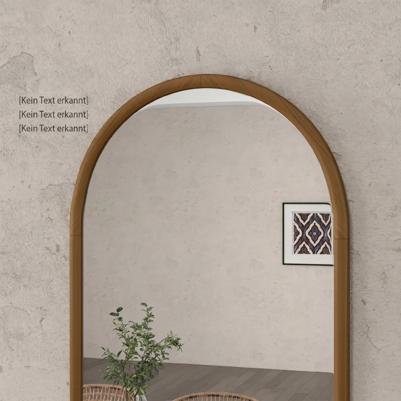 HOMCOM Espelho de Parede 65x110 cm com Moldura de Madeira em Forma de Janela Espelho Decorativo para Sala Quarto Castanho Escuro