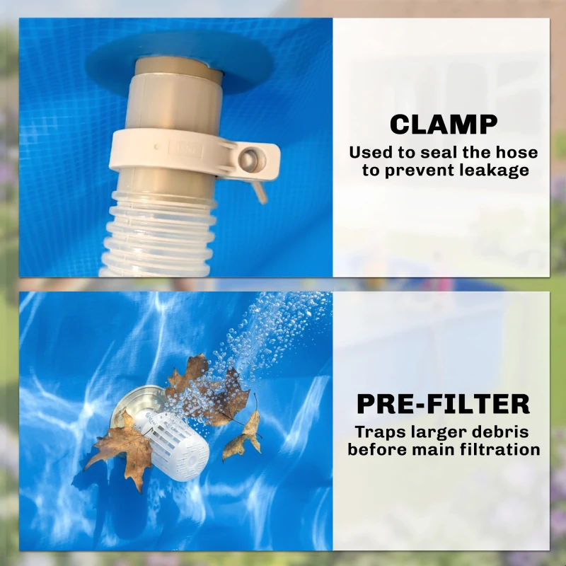 Outsunny Piscină dreptunghiulară cu structură metalică și pompă de filtrare, 260 x 181 x 67 cm, Albastru