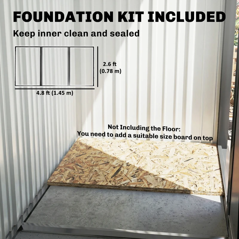 Outsunny Gartenschuppen, Outdoor-Geräteschuppen aus Wellstahl, Wanddesign, verstellbare Regalböden, verschließbare Tür Dunkelgrau