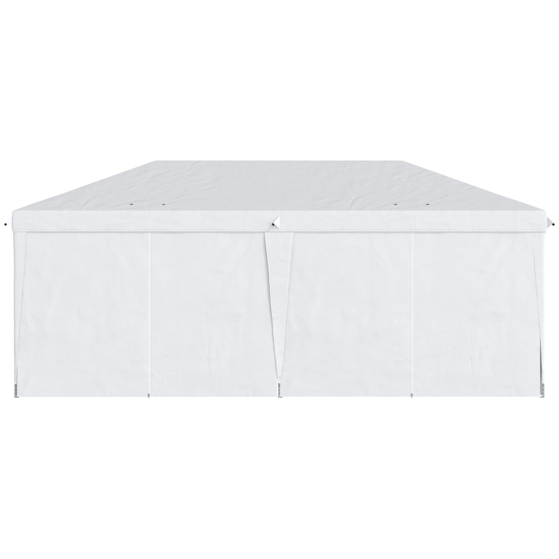 Outsunny Vouwtent van 6 x 3 m, verwijderbare zijwanden, grote ramen, deuren met ritssluiting, stalen frame, wit