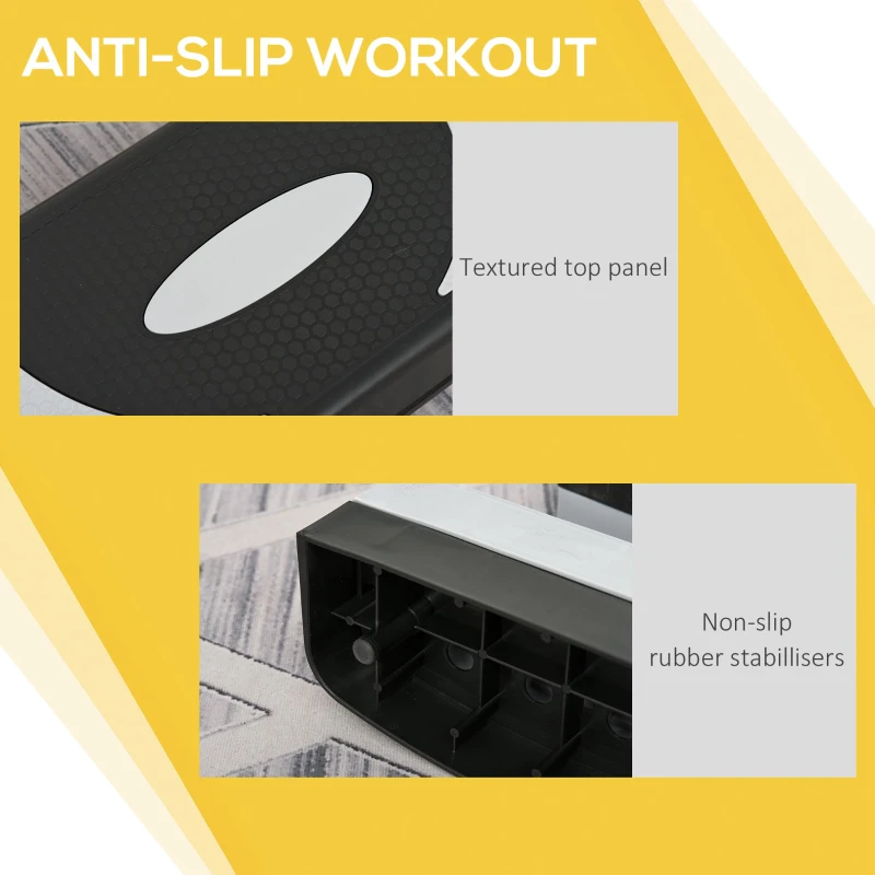 HOMCOM Plastic 3-Level Aerobic Stepper Training Block Black