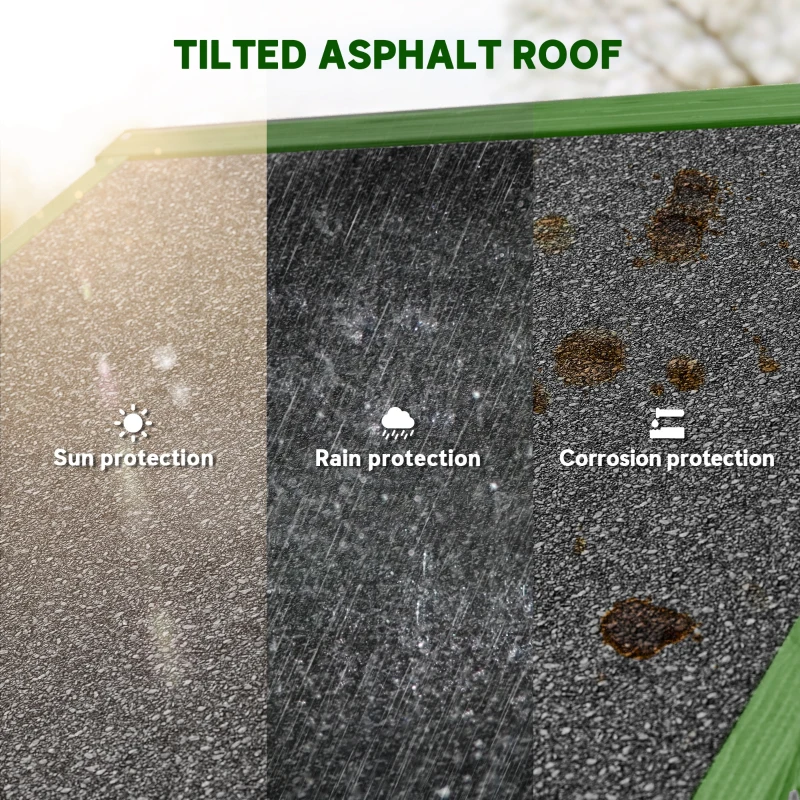 Outsunny Szafka Ogrodowa Drewniana z 3 Półkami, Zamykane Drzwi, Asfaltowy Dach, Wentylacja