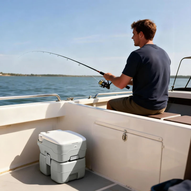 HOMCOM Przenośna toaleta kempingowa, maks. obciążenie 147 kg, 20L, do kempingu, wędrówek, podróży, wędkowania, 41,5 x 36,5 x 42 cm, szara