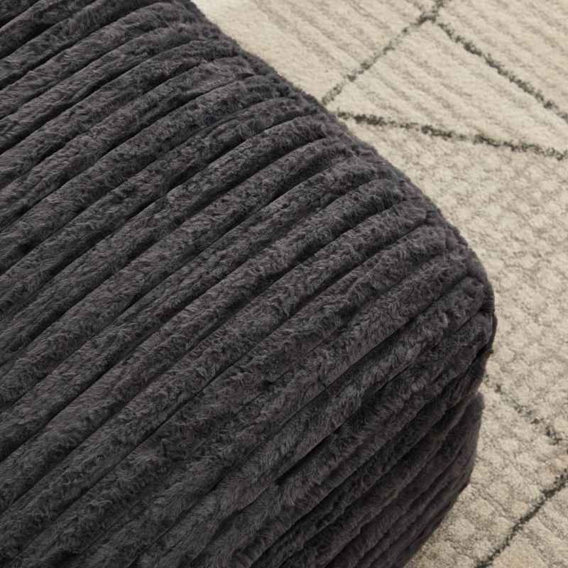 Luxus Cord Sofa mit 4 Kissen, multifunktionales Schlafsofa, keine Montage, 175 x 137 x 63 cm, Grau