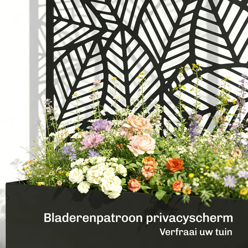 Outsunny metalen verhoogde bak met klimrek voor klimplanten, vrijstaand of voor wandmontage
