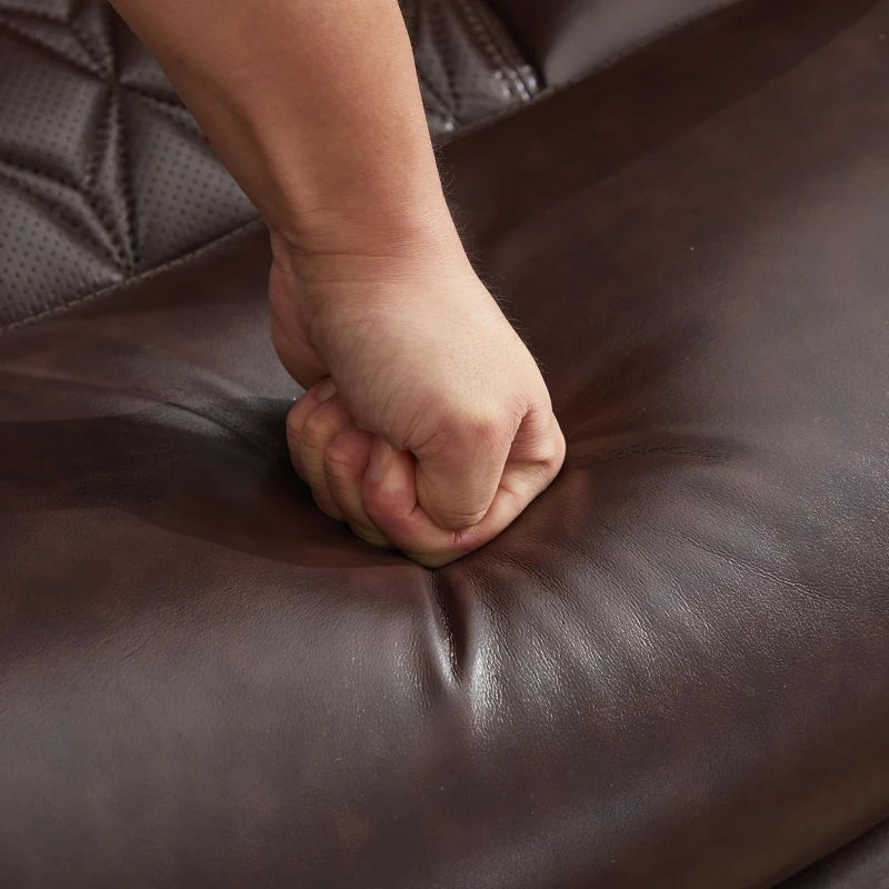 Chefsessel mit Massage- und Heizfunktion, Ergonomischer Bürostuhl mit Kunst-Leder, ausziehbare Fußstütze, 88 x 70 x 112,5 cm, Braun