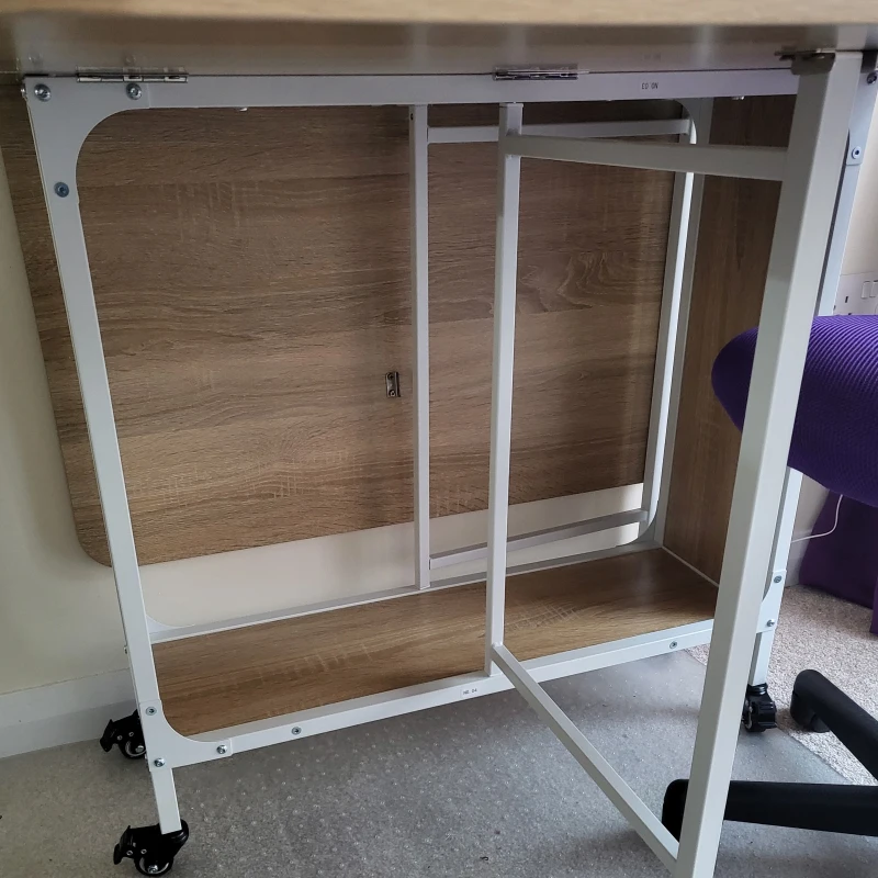 HOMCOM Six-Person Drop Leaf Dining Table - Natural/White