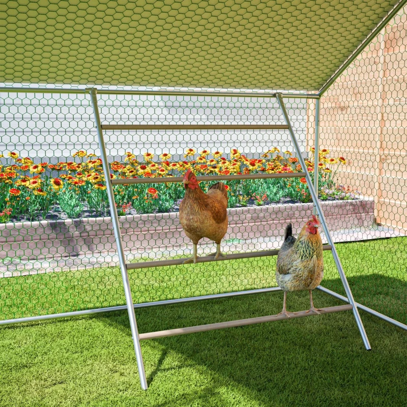 Hühnerstall mit Sitzleiter, 303x400x200 cm, Grau