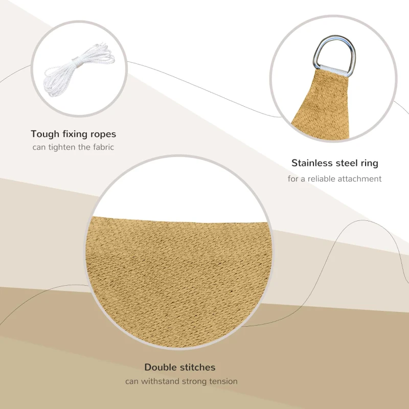 Outsunny 3x4 m Sun Shade Sail-Sand