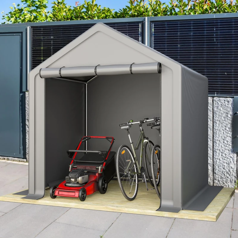 Fahrradgarage mit Rolltor, 190x170x200 cm, Dunkelgrau