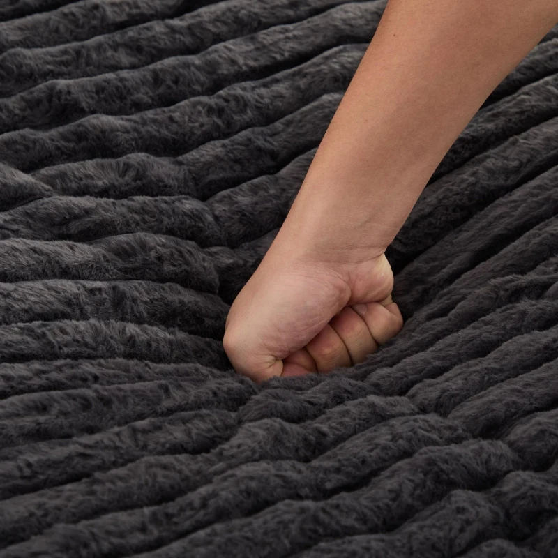 Luxus Cord Sofa mit 4 Kissen, multifunktionales Schlafsofa, keine Montage, 175 x 137 x 63 cm, Grau