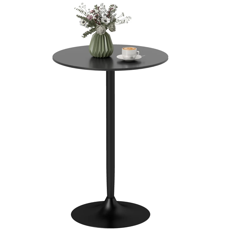 HOMCOM Bartisch Stehtisch, Tisch für 2 Personen, 70 x 70 x 102 cm, Schwarz