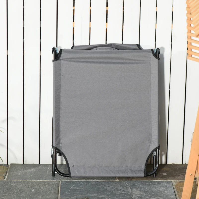 Outsunny Bain de Soleil Pliable transat inclinable 4 Positions Chaise Longue 3 Coussins fournis Gris