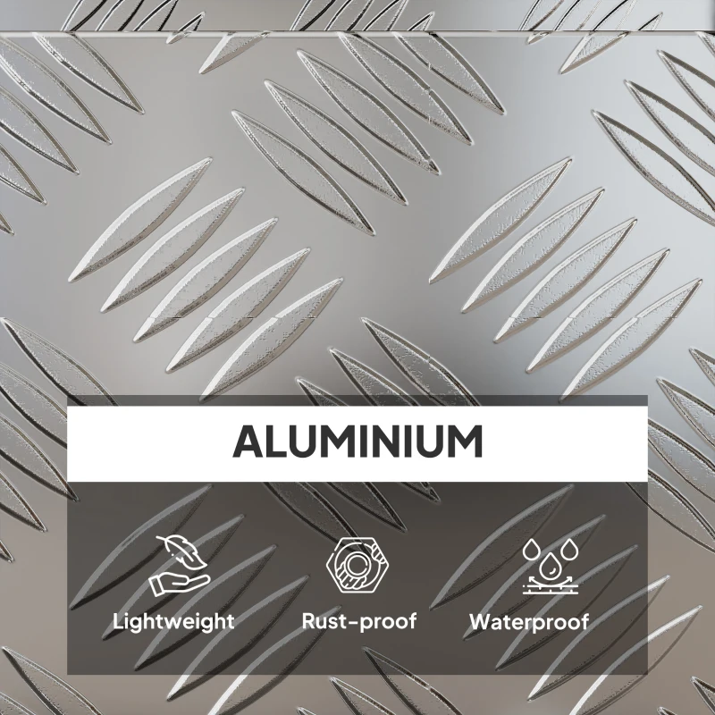 HOMCOM Skrzynka na narzędzia z aluminium z zamkiem i kluczami 50 x 15,5 x 20,5 cm