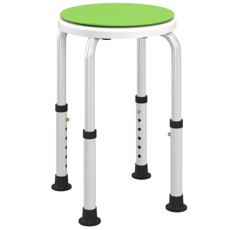 HOMCOM Tabouret de douche siège de douche antidérapant tabouret de bain hauteur réglable pivotant à 360° en aluminium