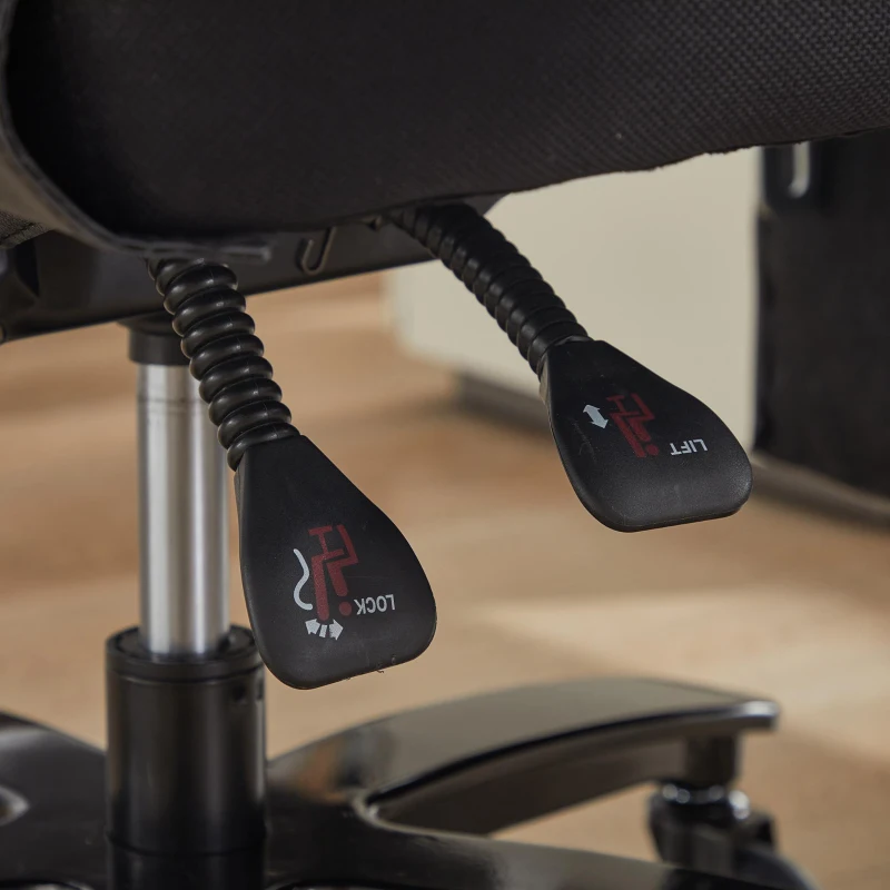 Chefsessel mit Massage- und Heizfunktion, Ergonomischer Bürostuhl mit Kunst-Leder, ausziehbare Fußstütze, 88 x 70 x 112,5 cm, Schwarz