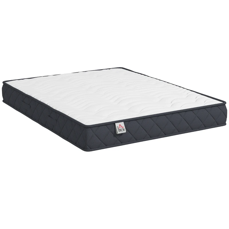 HOMCOM Colchón 140x190 cm, colchón para 2 personas, espuma viscoelástica, 20 cm de grosor, certificado OEKO-TEX, firmeza media