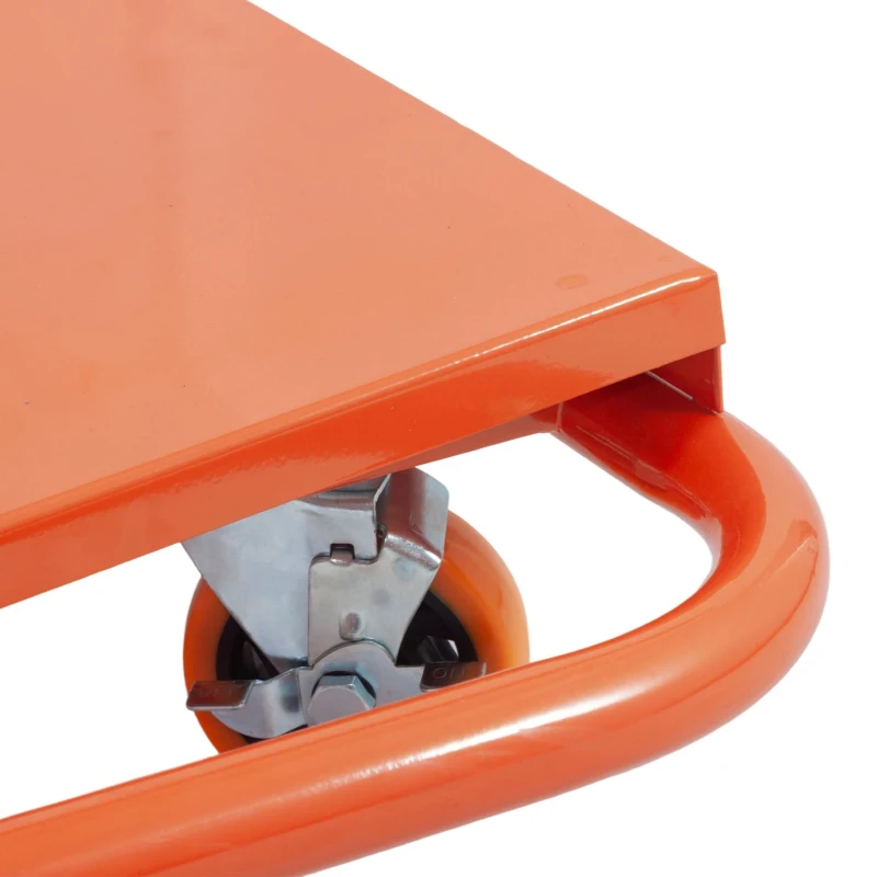 Plattenwagen für Gipskartonplatten, Stahlgestell, Lenkrollen mit Bremsen, 116x57x114 cm, Orange