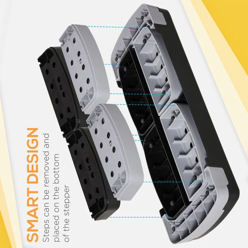 HOMCOM Plastic 3-Level Aerobic Stepper Training Block Black
