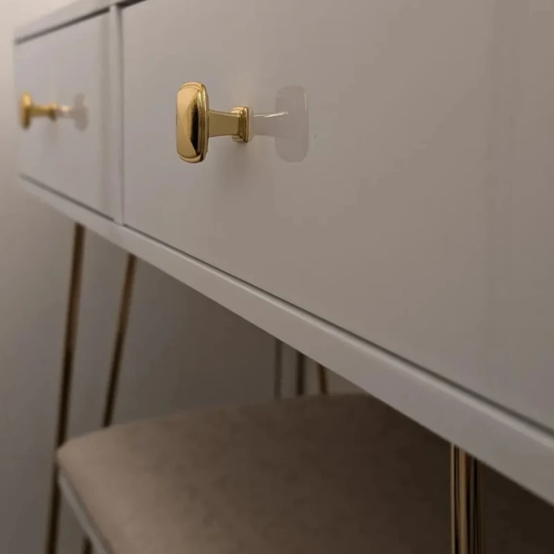 HOMCOM Dressing Table with LED Mirror and Cushioned Stool, Vanity Desk with Acrylic Lipstick Holder and 2 Drawers, Makeup Table for Bedroom, White