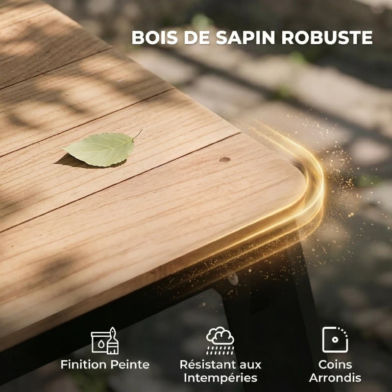 AIYAPLAY Table de pique-nique enfants avec parasol, 3 en 1 salon de jardin en bois pour enfants 3-6 ans avec 2 boîtes, naturel