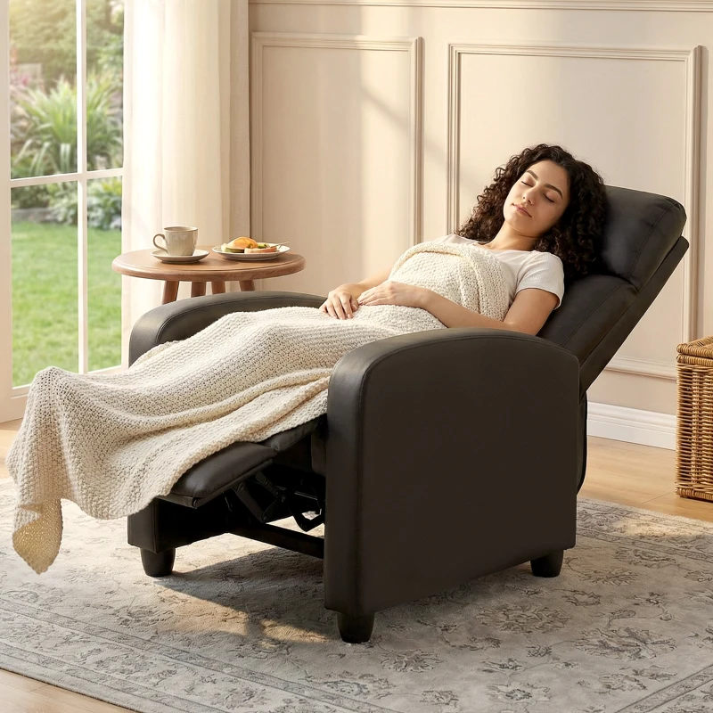 HOMCOM Relaxsessel Fernsehsessel mit Vibrationsmassage, Liegefunktion, 2 Massagepunkte, Fernbedienung, 68 x 88 x 98 cm Braun