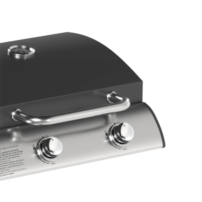 Outsunny Barbecue a Gás BBQ com 3 Queimadores 7,5 kW com Grelha Placa Prateleira Lateral Conversível Termómetro Preto