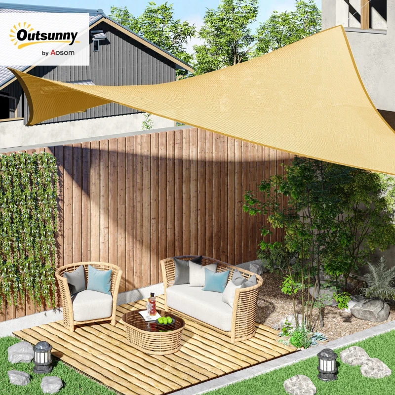 Outsunny 3x4 m Sun Shade Sail-Sand