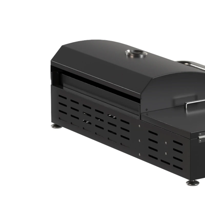 Outsunny Barbecue a Gás BBQ com 3 Queimadores 7,5 kW com Grelha Placa Prateleira Lateral Conversível Termómetro Preto