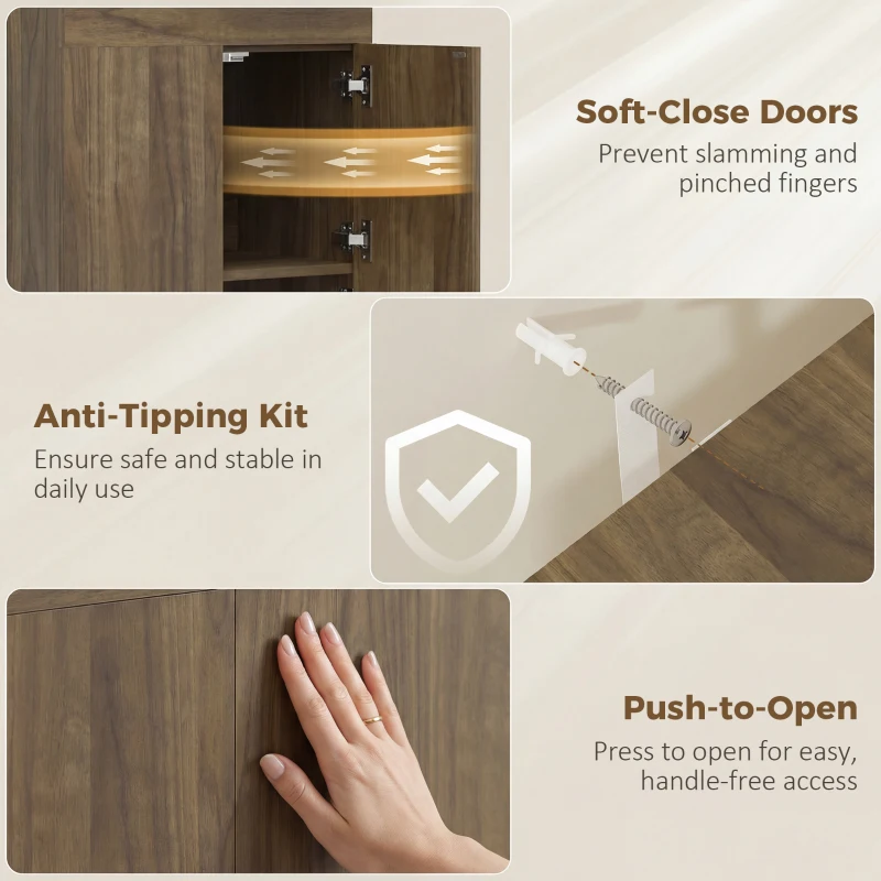 HOMCOM Dulap Masă de Călcat Pliabil cu Roți și Suport pentru Fier de Călcat, Dulap Multifuncțional cu Rafturi, Compartiment Deschis, pentru Spălătorie, Baie, 154x55x87 cm, Maro