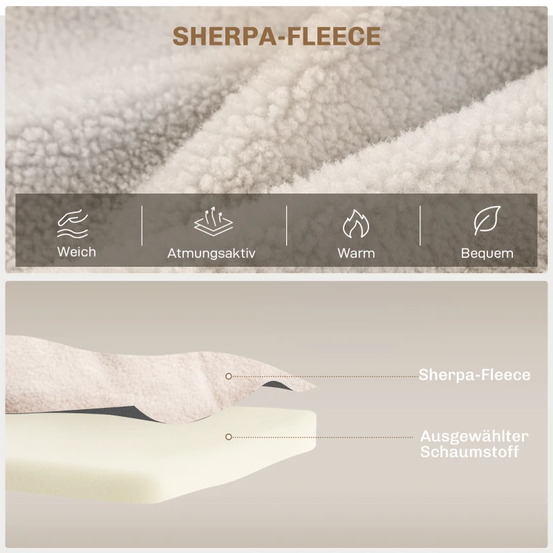 HOMCOM Schlafsofa 2er-Sofa Samtsofa, Schlaffunktion, inkl. 2 Kissen, Samtoptik, Natur + Beige + Schwarz