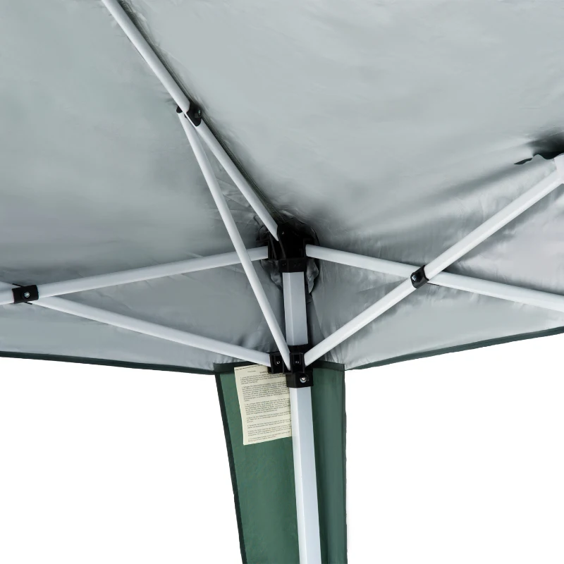 Outsunny Pop-up Folding Garden Gazebo Canopy 2.4 x 2.4 m Steel Polyester UV-Resistant with Carry Bag Dark Green