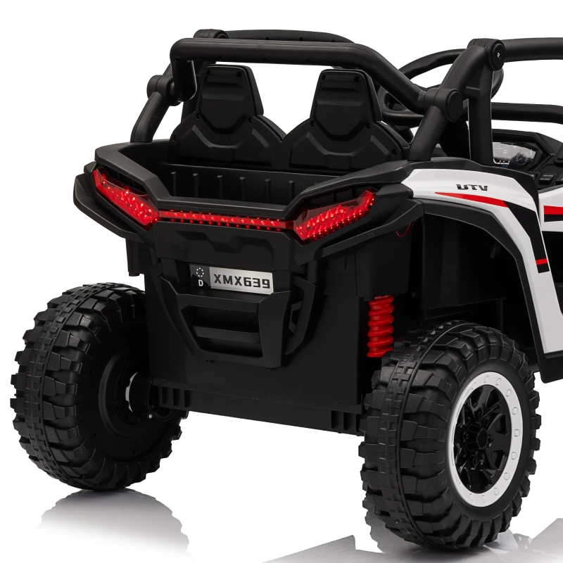 AIYAPLAY 2 Seater 24V 7AH Ride on Truck, Battery Powered Electric Ride On Car w/ Remote, Suspension, 3 Speeds, White