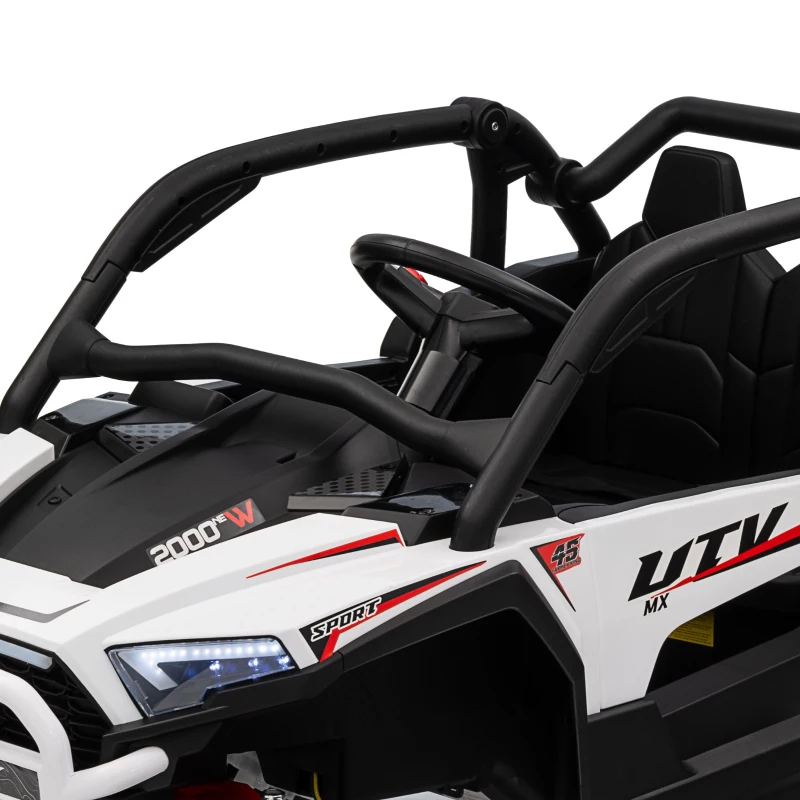 AIYAPLAY 2 Seater 24V 7AH Ride on Truck, Battery Powered Electric Ride On Car w/ Remote, Suspension, 3 Speeds, White