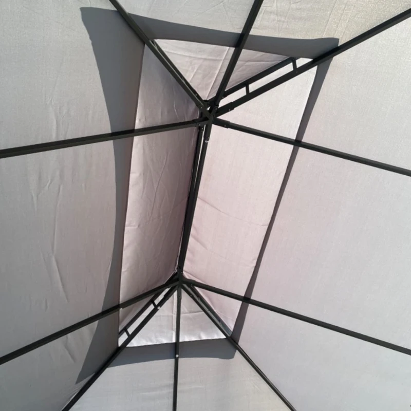 Outsunny 3 x 4m Aluminium Garden Gazebo, Marquee Canopy Shelter Pavilion Party Tent with Nets and Curtains for Garden and Deck, Grey