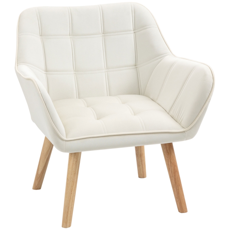 HOMCOM Fauteuil Salon Style scandinave avec accoudoirs, 2 Coussins