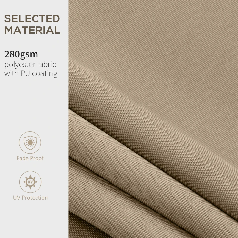 Outsunny Replacement Awning Fabric - Valance with Soft Waves - High-density Polyester 280 g/m² UV-resistant size 3.82L x 2.4l (projection) m beige