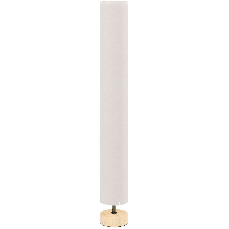 HOMCOM Lampadaire sur pied de salon avec abat-jour en lin, interrupteur à pied, 2 x douille E27, 120 cm, beige