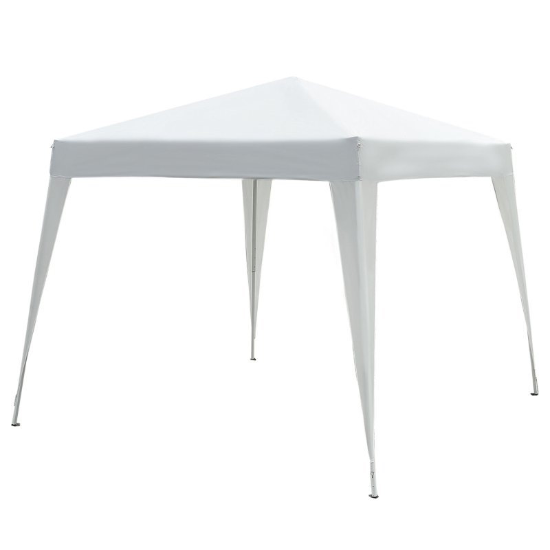 Outsunny Garden Gazebo 3x3m Pop-up Folding Tent Steel Waterproof Oxford Polyester UV-resistant with Carry Bag White