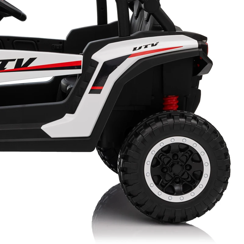 AIYAPLAY 2 Seater 24V 7AH Ride on Truck, Battery Powered Electric Ride On Car w/ Remote, Suspension, 3 Speeds, White
