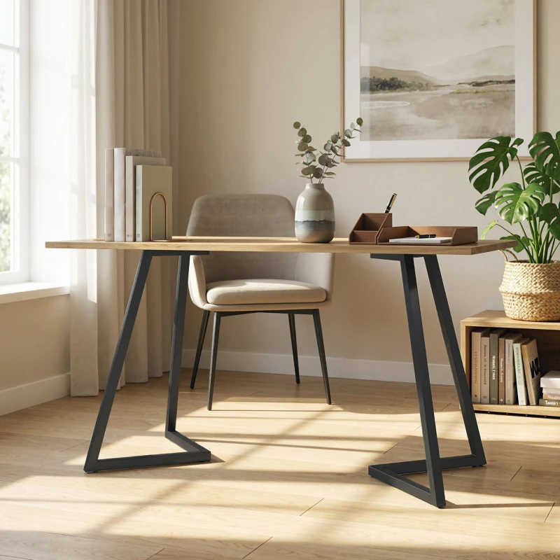 HOMCOM Conjunto de 4 Pernas de Mesa Quadradas Industriais para Móveis com Pés Ajustáveis 43x3x72 cm Preto