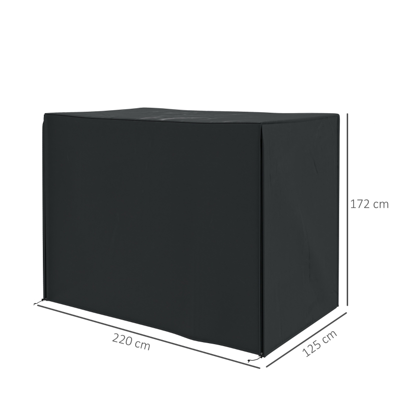 Outsunny Housse de Protection balancelle de Jardin 3 places, bâche étanche et anti-UV 420D, dim. 2,20L x 1,25l x 1,72H m PE Noir