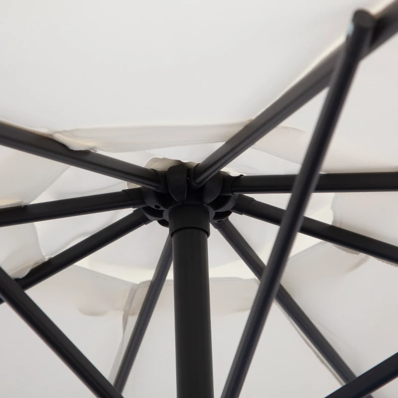 Outsunny 3M Banana Umbrella Parasol-Cream White