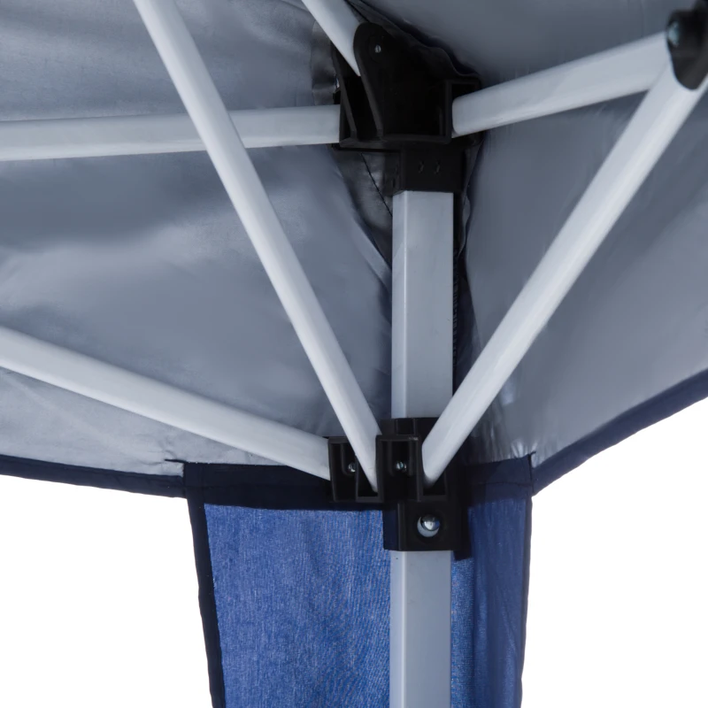 Outsunny 3x3m Pop-up Garden Canopy Foldable Tent Steel Waterproof Oxford Polyester UV-Resistant with Carry Bag Blue